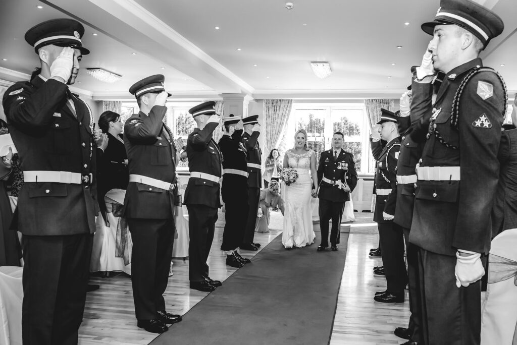 Timeless black and white photo capturing the first dance as a married couple.